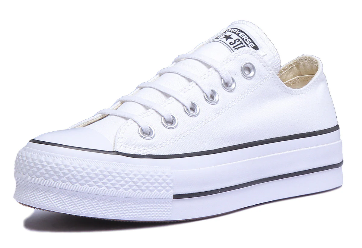 Converse 560251C CT All Star Low Platform Trainer In White Black For Women - Image 12