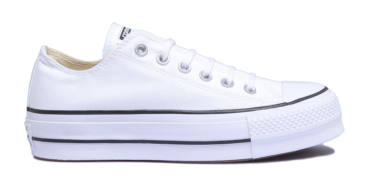 Converse 560251C CT All Star Low Platform Trainer In White Black For Women - Image 8