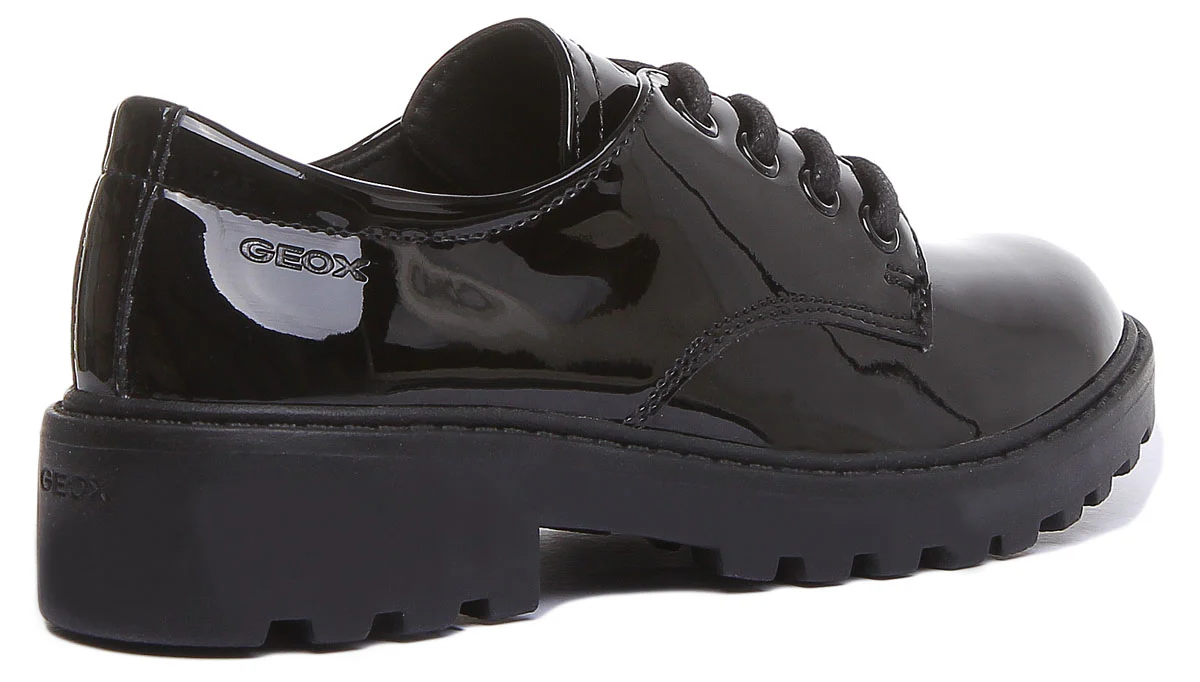 Geox J Casey In Black Patent - Image 3