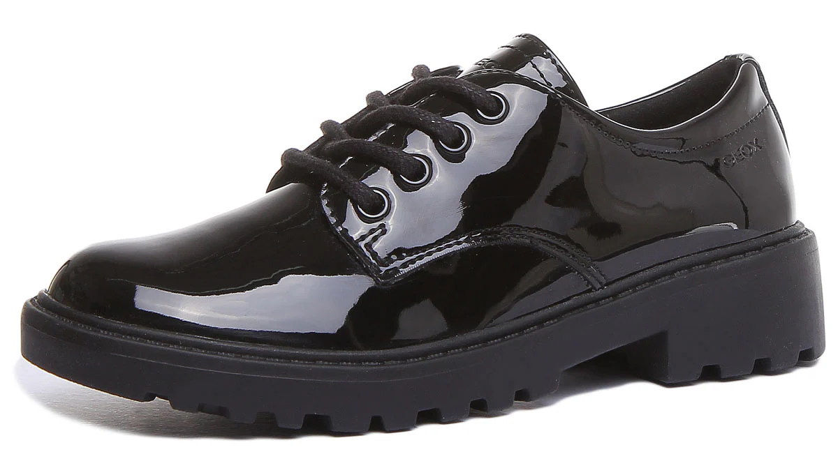Geox J Casey In Black Patent - Image 6