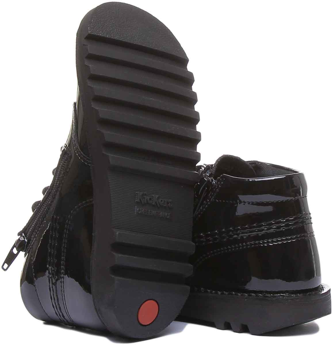 Kickers Kick Hi Zip In Black Patent in Infants UK Size 5 - 12 - Image 4