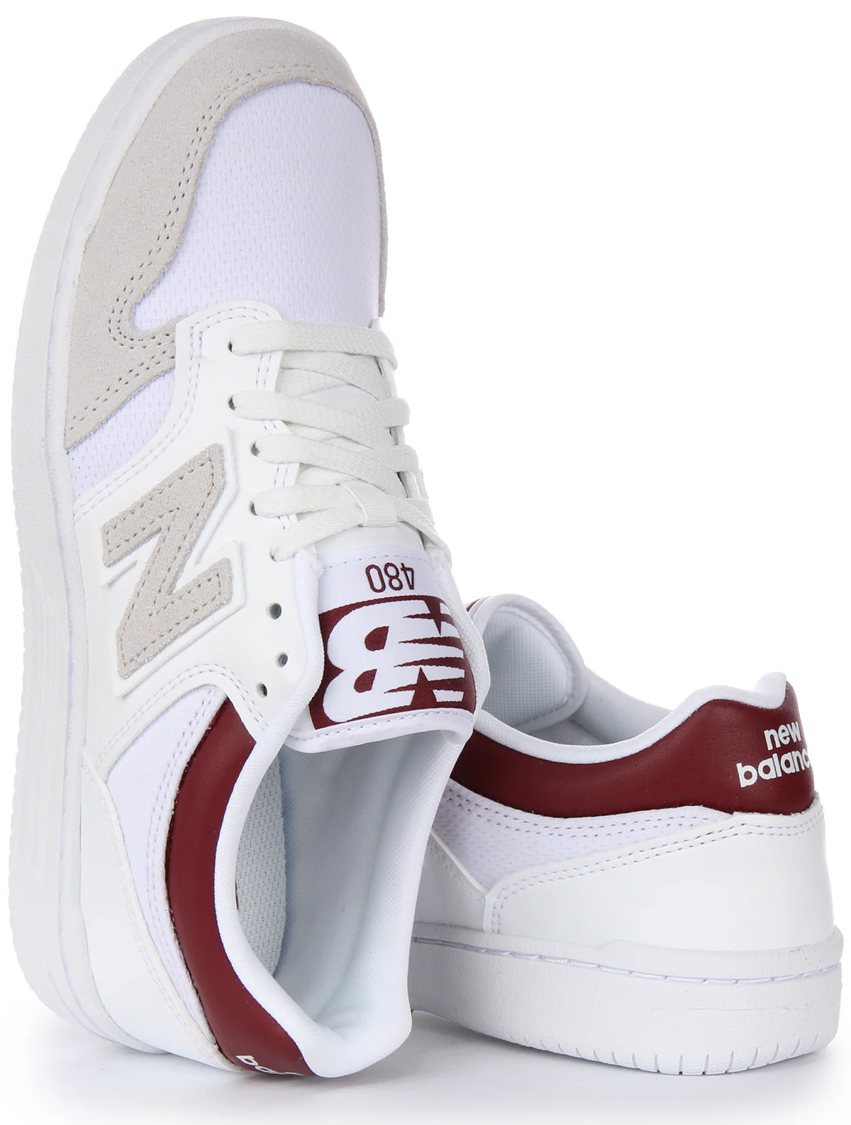 New Balance BB 480LKB In White Red For Men - Image 4