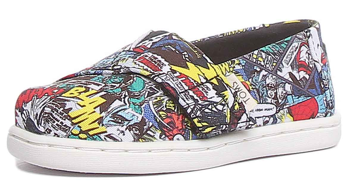 Toms X Marvel Classic Slip On In Multi Colour Print - Image 6