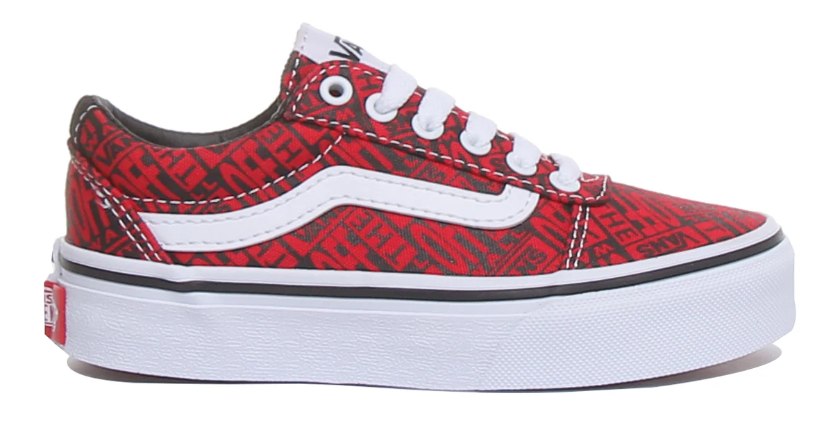 Vans Ward In Red White For Kids - Image 3