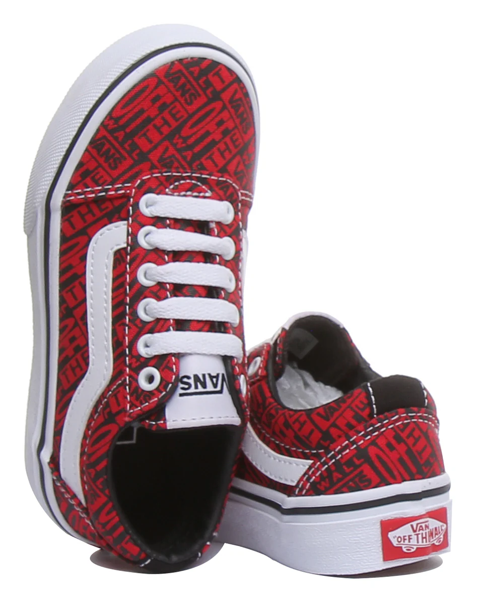 Vans Ward In Red White For Kids - Image 5